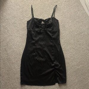 Lucy in the Sky Black Cheetah Print Spaghetti Strap Mini Dress